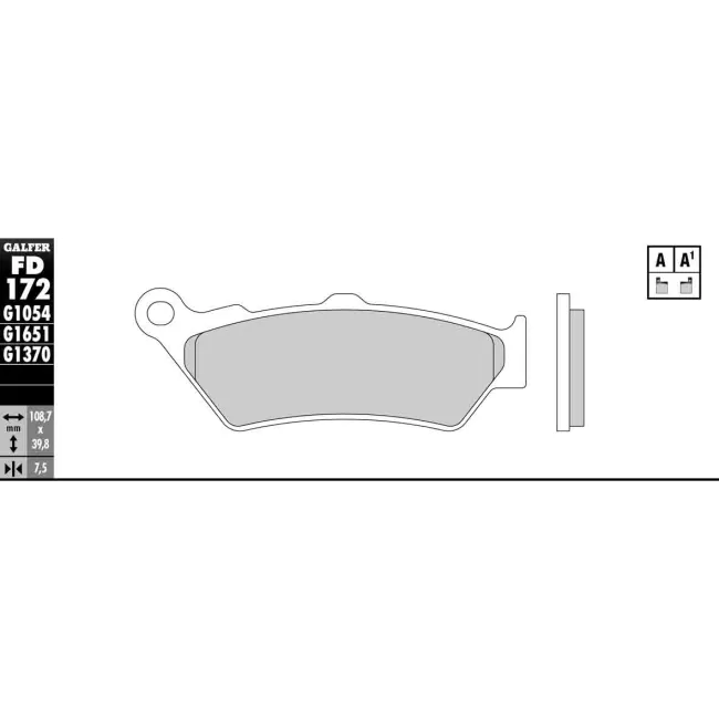 Imagen de JUEGO PASTILLAS GALFER FD172G1370 COMP. SINTERIZADO (FD172G1370)