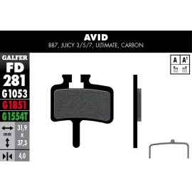 Imagen de JGO. PASTILLAS GALFER BICI AVID BB7, Juicy 3-5-7-U (FD281G1851)