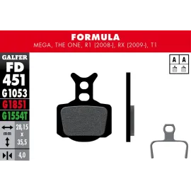 Imagen de JGO. PASTILLAS GALFER BICI FORMULA Mega, The One, (FD451G1851)
