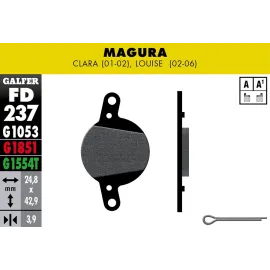 Imagen de JGO. PASTILLAS GALFER BICI MAGURA Clara (01-02), L (FD237G1554)