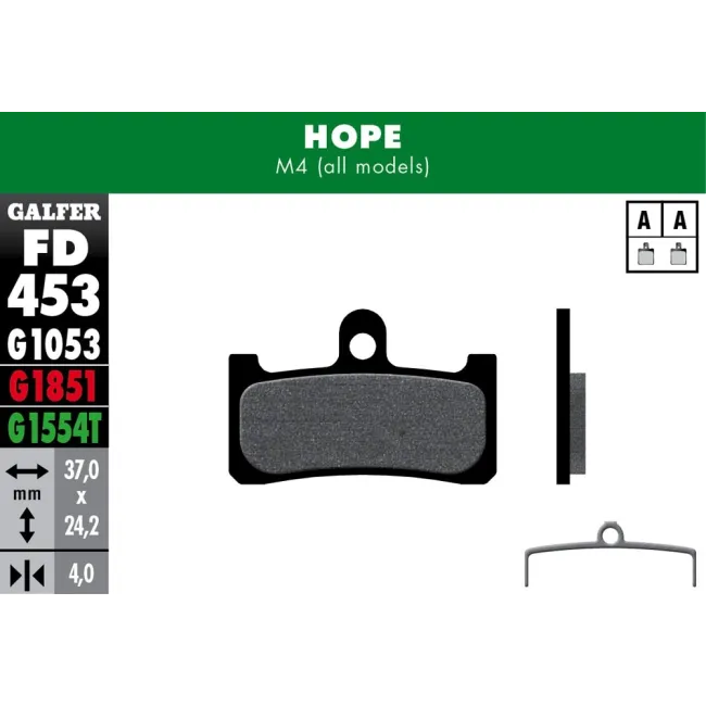 Imagen de JGO. PASTILLAS GALFER BICI SHIMANO-HOPE Deore XT B (FD453G1053)