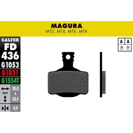 Imagen de JGO. PASTILLAS GALFER BICI MAGURA MT2,MT4,MT6,MT8 (FD436G1053)