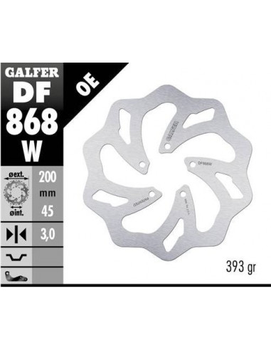 DISCO DE FRENO GALFER WAVE DF868W