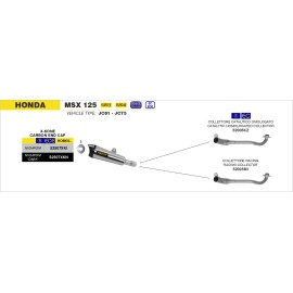 Imagen de COLECTOR ARROW INOX HONDA MSX 125 '16 RIC.ARR (52005MI)