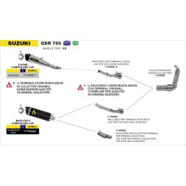 Imagen de ESCAPE ARROW SUZUKI GSR 750 11 ALUMINIO RACE-TECH (71776AKN)