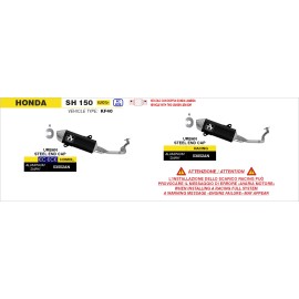 Imagen de ESCAPE ARROW HONDA SH 150 E5+ 2024 INDY RACE ALUMINIUM SILENCER + COLLECTOR (53052AN)