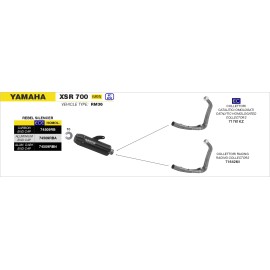 Imagen de ESCAPE ARROW YAMAHA XSR 700 '21 HOMOLOGATED NICHROM  DARK REBEL SILENCER WITH ALUMINUM DARK  ENDCAP (74509RBN)